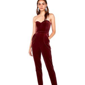 Red Velvet Jumpsuit | Express